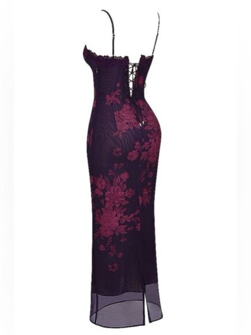 HOUSE OF CB AIZA GRAPE FLORAL PRINT MAXI DRESS - Picture 12 of 16